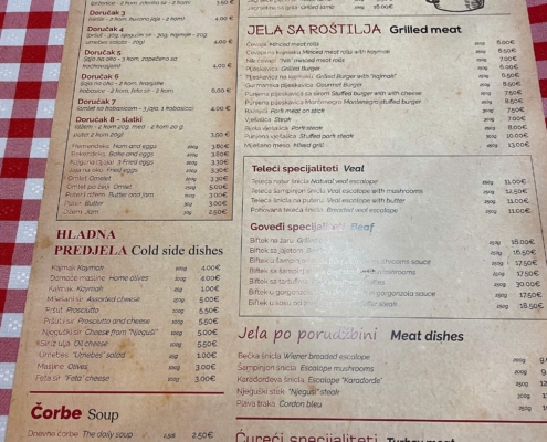 Prices in Montenegro