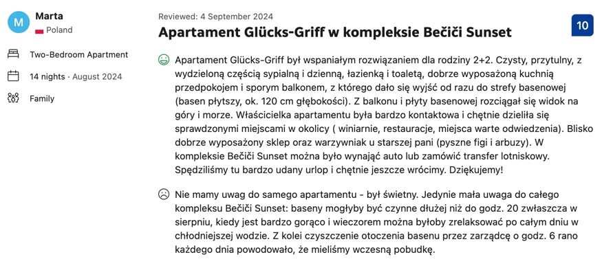Rezession für Airbnb Apartment Glücks-Griff in Montenegro, Becici