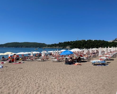 Strand in Beci, Budva, Montenegro